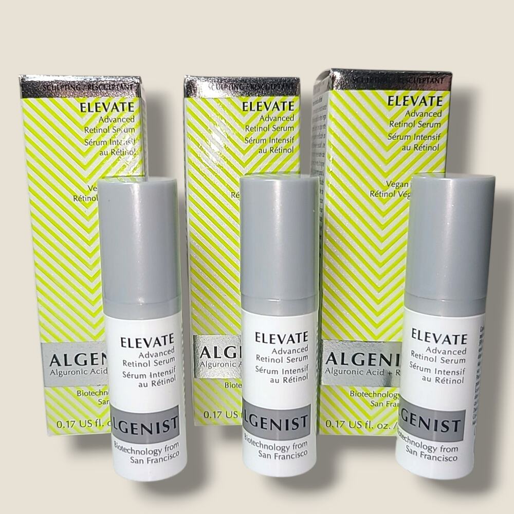 3 x Algenist Elevate Advanced Retinol Serum Face Firming 0.17 fl. oz. /5 mL
